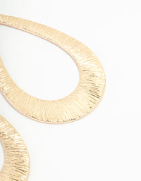 Gold Etched Oval Disc Drop Earrings - link has visual effect only