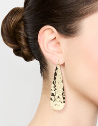 Gold Molten Teardrop Earrings - link has visual effect only
