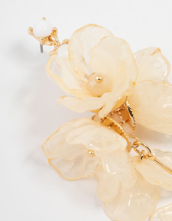 Acrylic Flower Large Drop Earrings