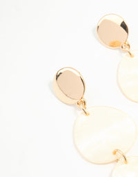Gold Acrylic Teardrop Earrings - link has visual effect only