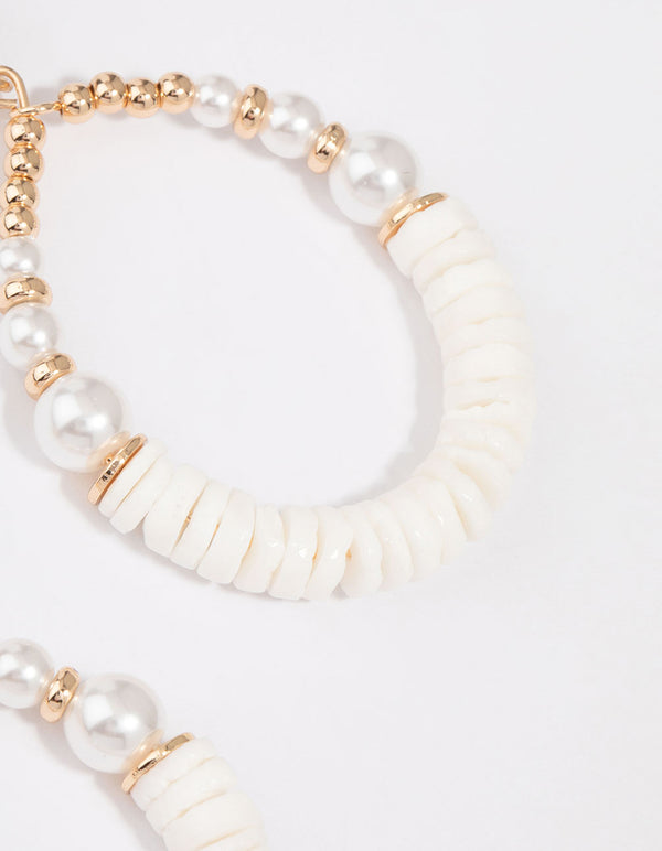 Pearl Beaded Circle Drop Earrings