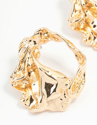 Gold Molten Statement Stud Earrings - link has visual effect only