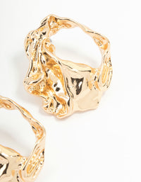 Gold Molten Statement Stud Earrings - link has visual effect only