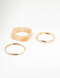 Gold & Acrylic Bangles 3-Pack - link has visual effect only