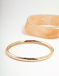 Gold & Acrylic Bangles 3-Pack - link has visual effect only