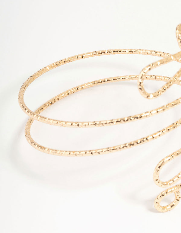 Gold Molten Twisted Arm Cuff