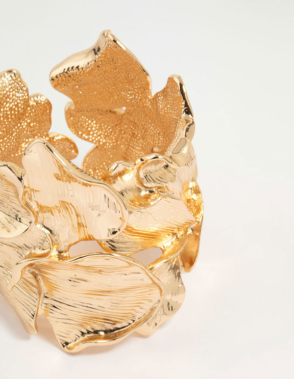 Gold Leaf Detailed Wrist Cuff
