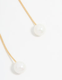 Gold Plated Pearl Butterfly Long Drop Earrings - link has visual effect only