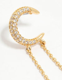 Gold Plated Moon & Star Drop Earrings - link has visual effect only