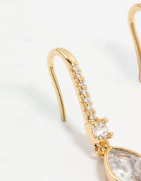 Gold Plated Diamante Pavé Hook Earrings - link has visual effect only