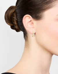 Gold Plated Cubic Zirconia Cluster Hoop Earrings - link has visual effect only