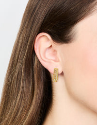 Gold Plated Square Hoop Earrings - link has visual effect only