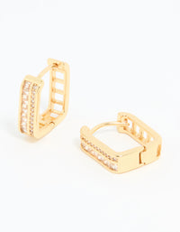 Gold Plated Square Hoop Earrings - link has visual effect only