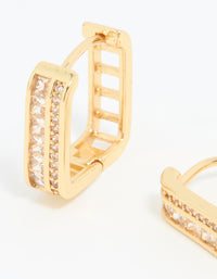 Gold Plated Square Hoop Earrings - link has visual effect only