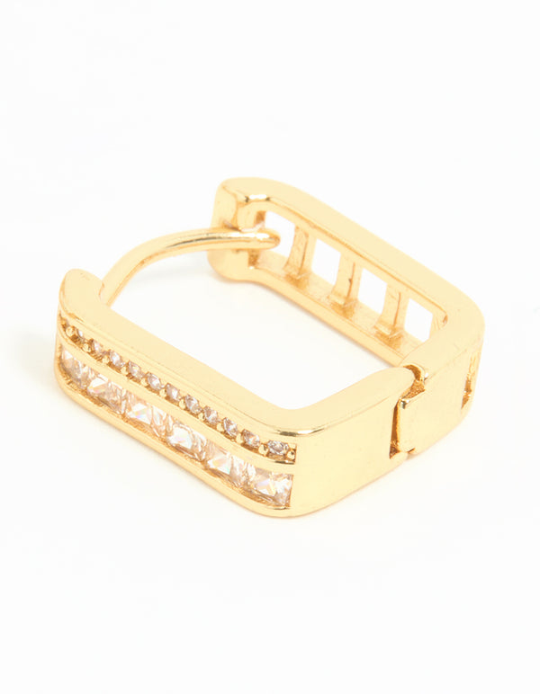 Gold Plated Square Hoop Earrings