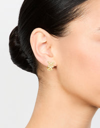 Gold Plated Cubic Zirconia Butterfly Huggie Earrings - link has visual effect only