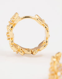 Gold Plated Cubic Zirconia Butterfly Huggie Earrings - link has visual effect only