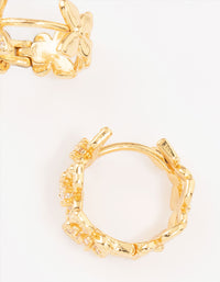 Gold Plated Cubic Zirconia Butterfly Huggie Earrings - link has visual effect only