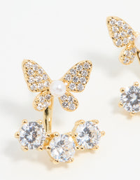 Gold Plated Butterfly Jacket Earrings - link has visual effect only
