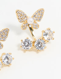 Gold Plated Butterfly Jacket Earrings - link has visual effect only