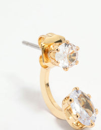 Gold Plated Cubic Zirconia Jacket Earrings - link has visual effect only