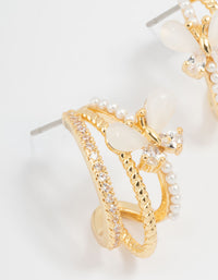 Gold Plated Pave Crystal Butterfly Jacket Earrings - link has visual effect only