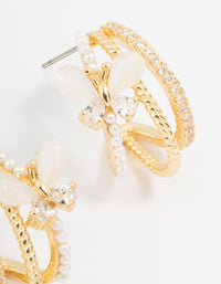 Gold Plated Pave Crystal Butterfly Jacket Earrings - link has visual effect only