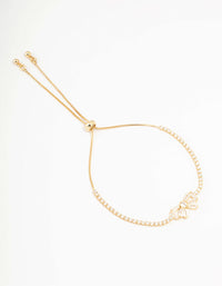 Gold Plated Cubic Zirconia Baguette Bow Toggle Bracelet - link has visual effect only