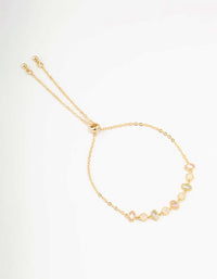 Gold Plated Cubic Zirconia Oval & Round Toggle Bracelet - link has visual effect only