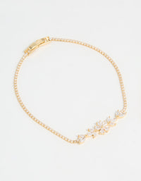 Gold Plated Flower Cupchain Bracelet - link has visual effect only