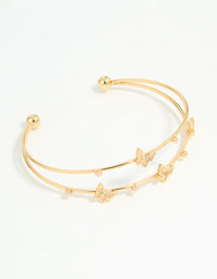 Gold Plated Mini Butterfly Wrist Cuff - link has visual effect only