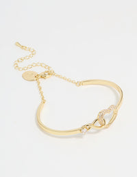 Gold Plated Infinity Heart Wrist Cuff - link has visual effect only
