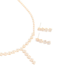 Clover Drop Necklace & Earrings Set - link has visual effect only