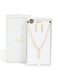 Clover Drop Necklace & Earrings Set - link has visual effect only