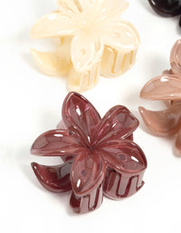 Neutral Frangipani Flower Mini Claw Clips 4-Pack - link has visual effect only