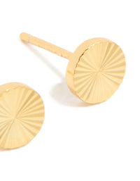 Gold Plated Sterling Silver Textured Circle Stud Earrings - link has visual effect only