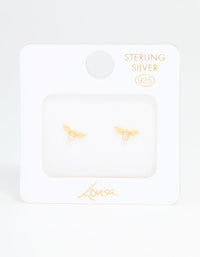Gold Plated Sterling Silver Cubic Zirconia Bee Stud Earrings - link has visual effect only