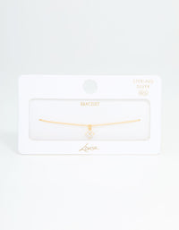 Gold Plated Sterling Silver Cubic Zirconia Tiny Flower Toggle Bracelet - link has visual effect only