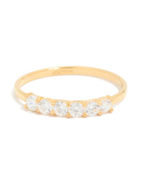 Designed with gold plated sterling silver and cubic zirconia in dainty style close up view - link has visual effect only
