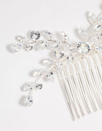 Silver Diamante Leaf Hair Comb - link has visual effect only