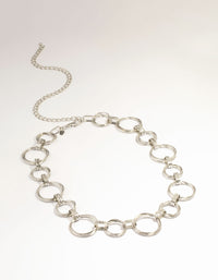 Silver Mixed Circle Link Belt - link has visual effect only