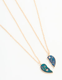 Kids Gold Big & Lil Sis Mood Pendant Necklace Set - link has visual effect only