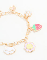 Kids Gold Strawberry & Cloud Charm Bracelet - link has visual effect only