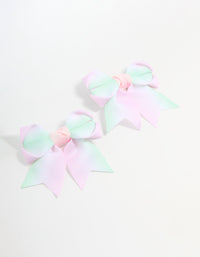 Kids Pastel Fabric Classic Bow Clips 2-Pack - link has visual effect only