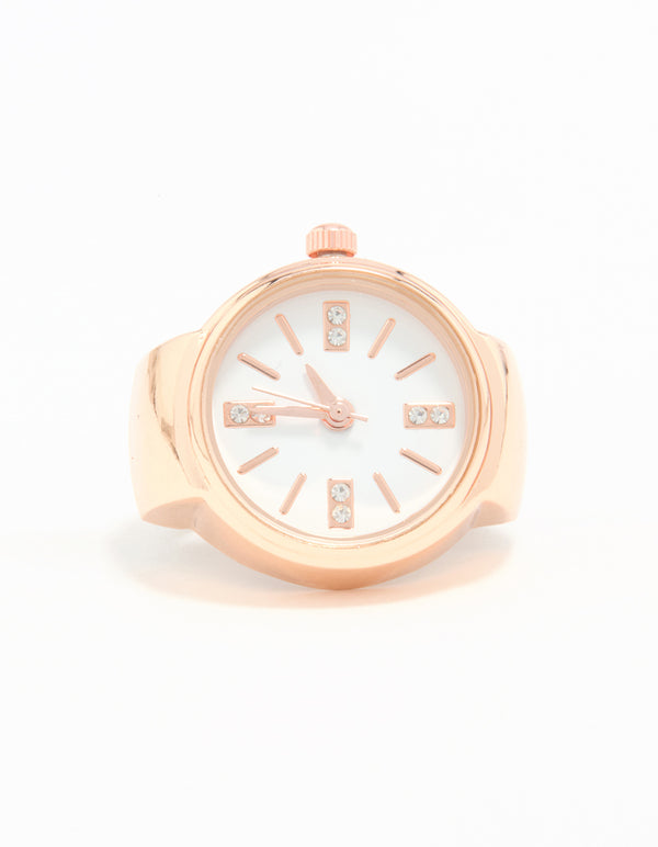 Rose Gold Statement Watch Ring
