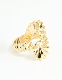 Gold Plated Textured Twist Ring - link has visual effect only