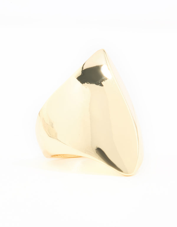 Gold Plated Pointed Oval Ring