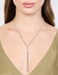 Silver Double Chain Drop Necklace - link has visual effect only