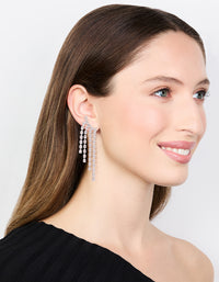 Silver Cubic Zirconia Long Pear Drop Earrings - link has visual effect only