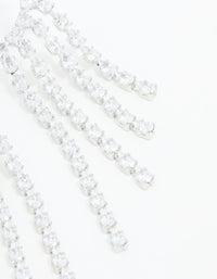 Silver Cubic Zirconia Long Pear Drop Earrings - link has visual effect only